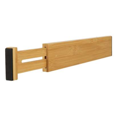 Drawer organizer adjustable bamboo separator 43x6x1.5cm 1 piece