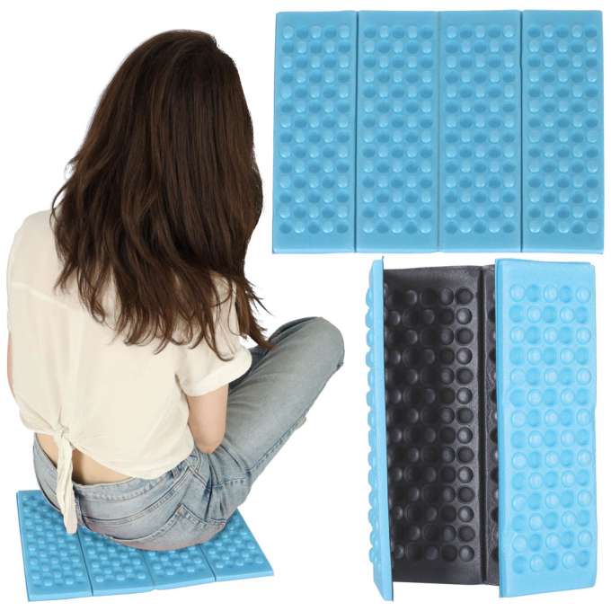 Folding foam mat for seating tourist blue