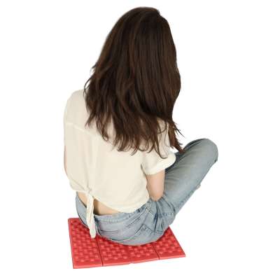 Folding foam mat for seating tourist red