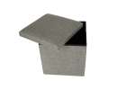 Folding pouffe with storage box grey 38x38x38cm 2