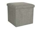 Folding pouffe with storage box grey 38x38x38cm 4