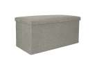 Folding pouffe with storage compartment gray large 76x38x38cm 2