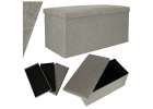 Folding pouffe with storage compartment gray large 76x38x38cm 1