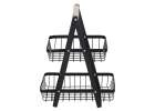 Fruit basket two-tier piled metal wood 5
