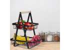 Fruit basket two-tier piled metal wood 10