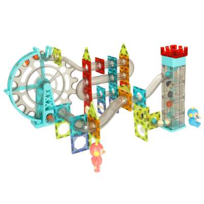Magnetic blocks marble ball track with sound music 118 elements