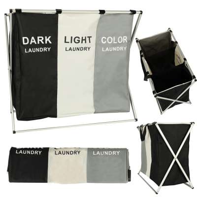 Laundry basket segregation organizer 3 compartments 135l