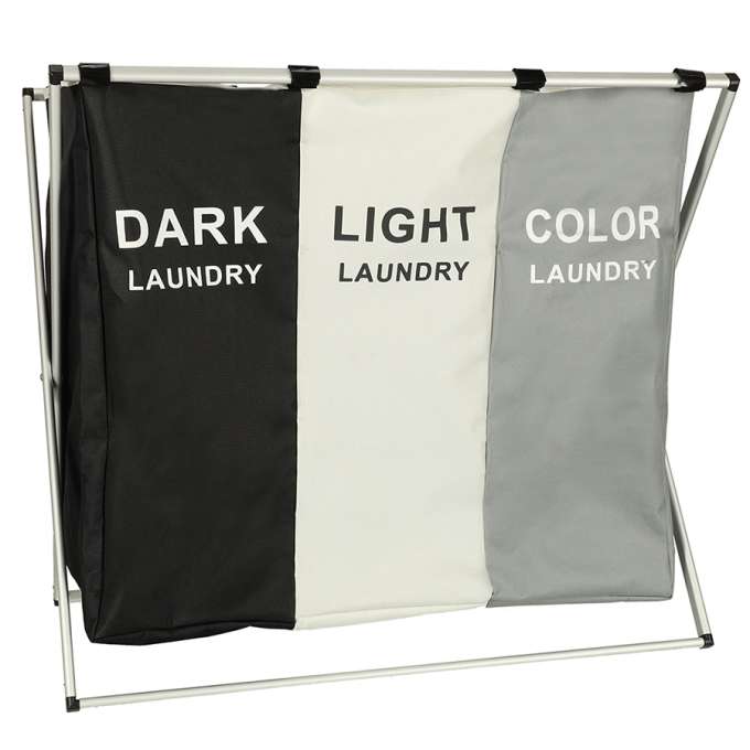 Laundry basket segregation organizer 3 compartments 135l