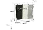 Laundry basket segregation organizer 3 compartments 135l 3