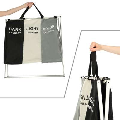 Laundry basket segregation organizer 3 compartments 135l
