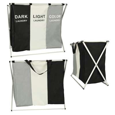 Laundry basket segregation organizer 3 compartments 135l