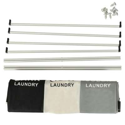 Laundry basket segregation organizer 3 compartments 135l