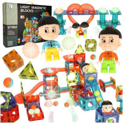 Magnetic blocks marble ball track glowing 202 pieces