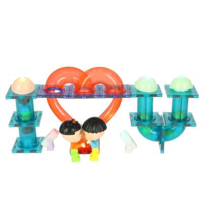 Magnetic blocks marble ball track glowing 202 pieces