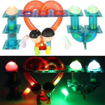 Magnetic blocks marble ball track glowing 202 pieces