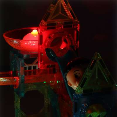 Magnetic blocks marble ball track glowing 202 pieces