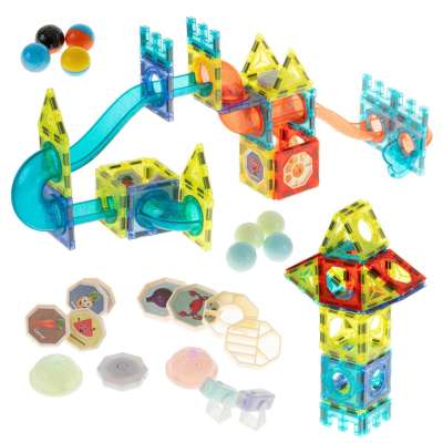 Magnetic blocks marble ball track glowing 202 pieces