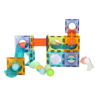 Magnetic blocks marble ball track glowing 49 elements