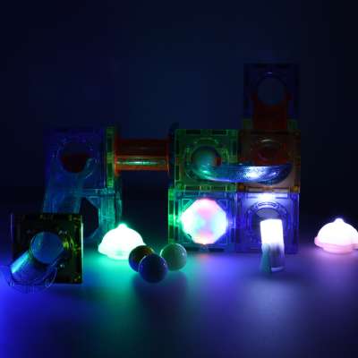 Magnetic blocks marble ball track glowing 49 elements