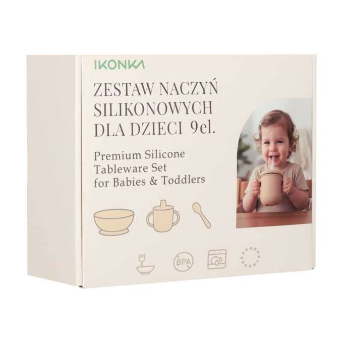Naczynia silikonowe dla dzieci niemowląt krab zestaw 9 elementów fioletowy