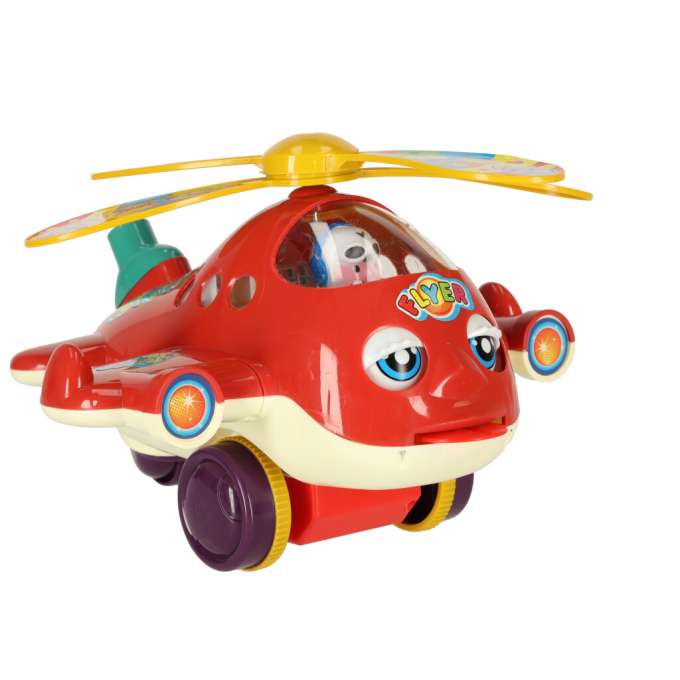 Pusher on a stick helicopter plane with sound