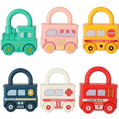 Educational toy train log carriages keys 13 elements