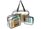 Transparent cosmetic bag travel organizer for airplane 3 pieces 7