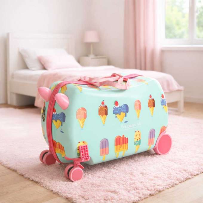 Travel suitcase for children on wheels hand luggage ice cream
