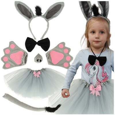 Carnival costume disguise donkey skirt headband 7 elements