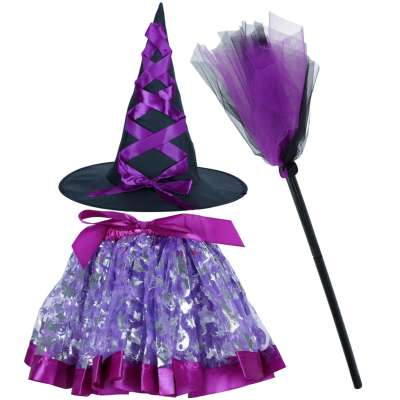 Costume witch witch costume 3 elements purple