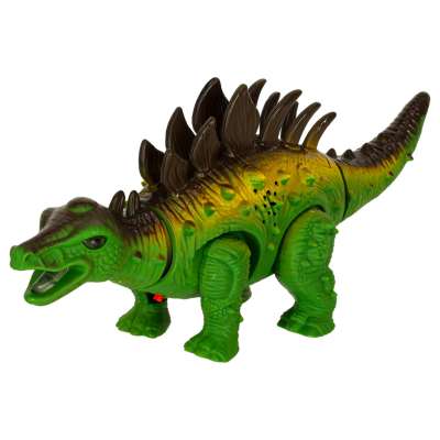 Dinosaur stegosaurus interactive battery toy walks lights roars