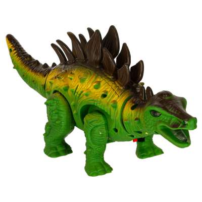 Dinosaur stegosaurus interactive battery toy walks lights roars