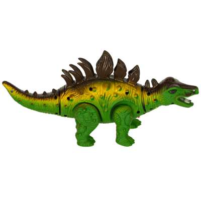 Dinosaur stegosaurus interactive battery toy walks lights roars