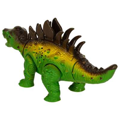 Dinosaur stegosaurus interactive battery toy walks lights roars