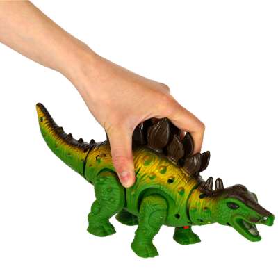 Dinosaur stegosaurus interactive battery toy walks lights roars