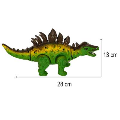 Dinosaur stegosaurus interactive battery toy walks lights roars
