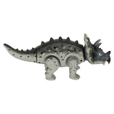 Dinosaur triceratops interactive toy with batteries walks lights roars