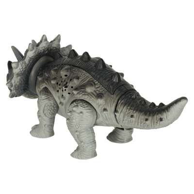 Dinosaur triceratops interactive toy with batteries walks lights roars
