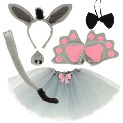 Donkey costume skirt headband 7 items