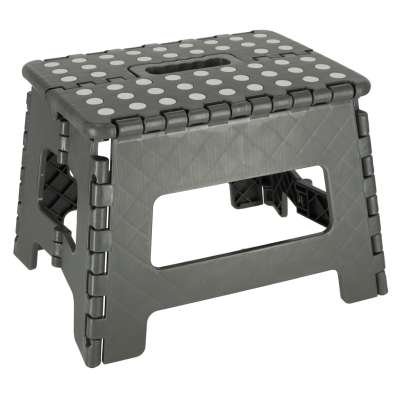 Non-slip folding stool 22cm dark grey