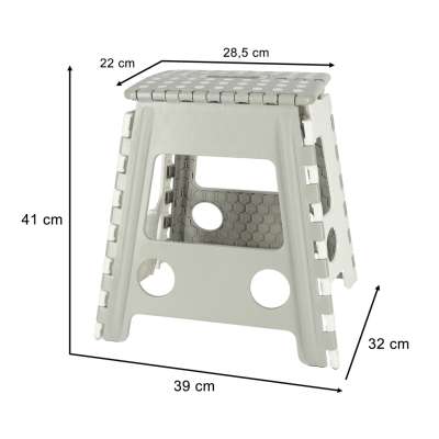 Non-slip folding stool light grey