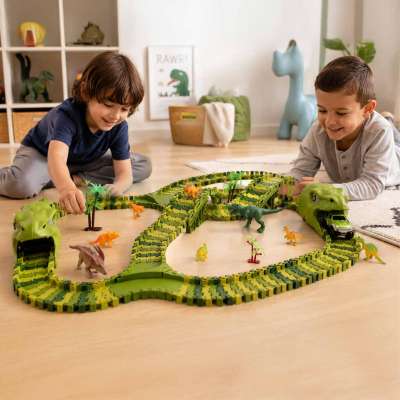 Racetrack dinosaurs cars 240 elements