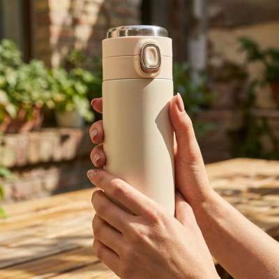 Thermal mug with mouthpiece LED thermos 350ml beige