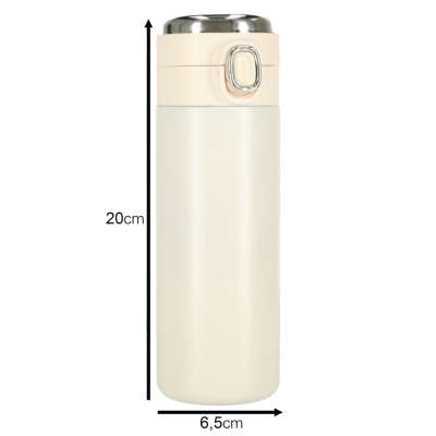 Thermal mug with mouthpiece LED thermos 420ml beige