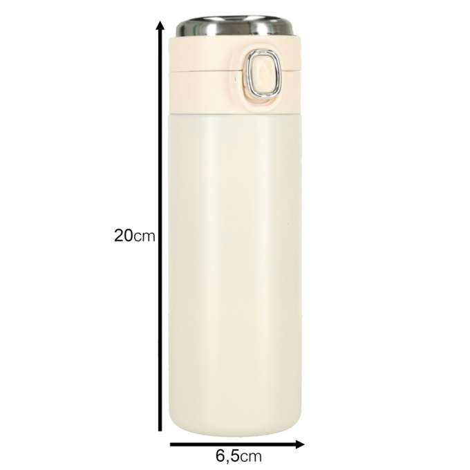 Thermal mug with mouthpiece LED thermos 420ml beige