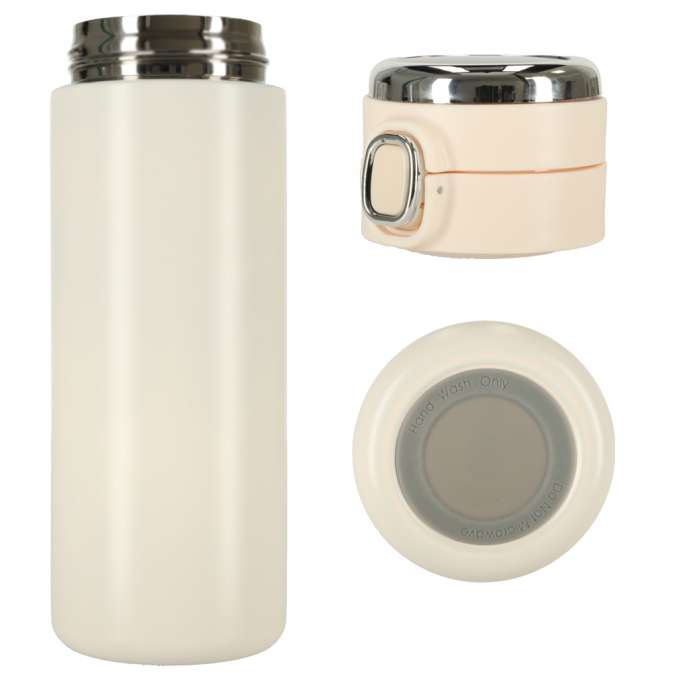 Thermal mug with mouthpiece LED thermos 420ml beige