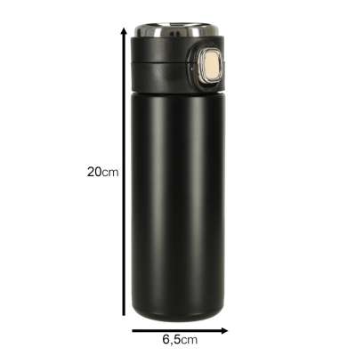Thermal mug with mouthpiece LED thermos 420ml black