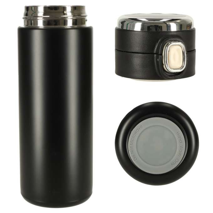 Thermal mug with mouthpiece LED thermos 420ml black