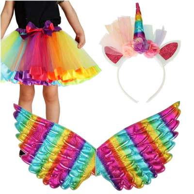 Unicorn costume skirt headband wings