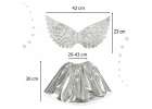 Unicorn costume skirt headband wings silver 7